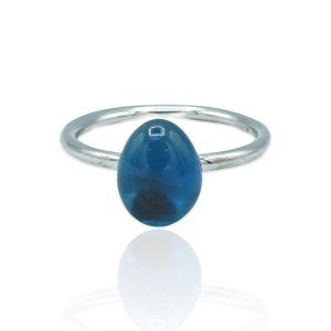 Superoro 18K White Gold Topaz Ring